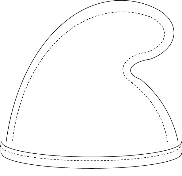 Smurf Hat - Line Art (594x576)