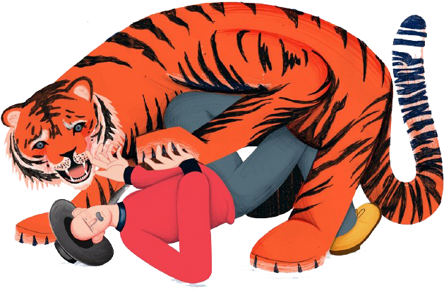 Tipus Tiger Cartoon Illustration - Tipus Tiger Cartoon Illustration (690x466)