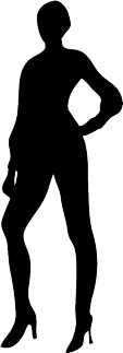 Slender Female Silhouette - Human Silhouette Transparent Background (113x323)