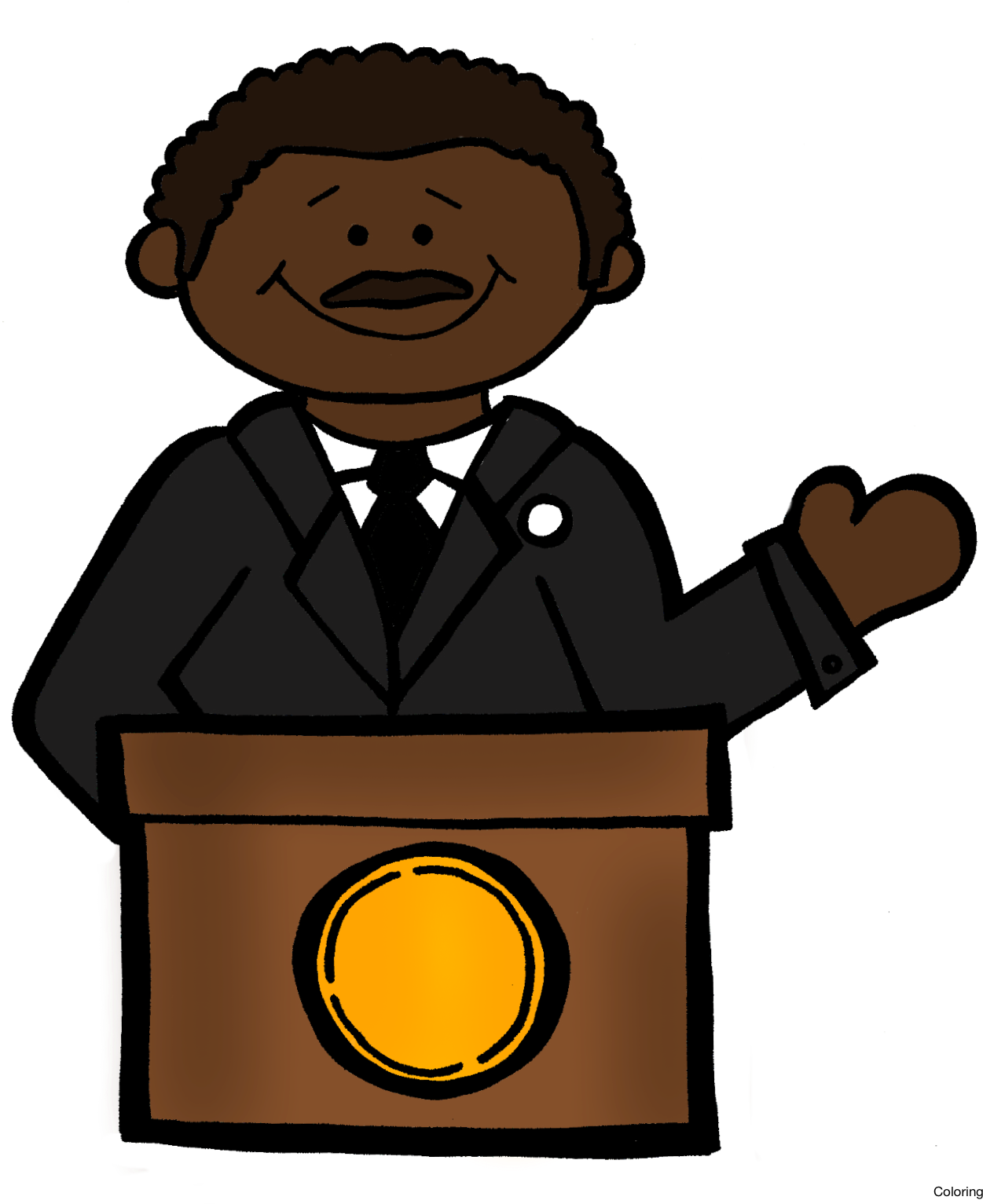 Gteob65lc Martin Luther King Cartoon Movies Coloring - Poem About Martin Luther King (1265x1533)