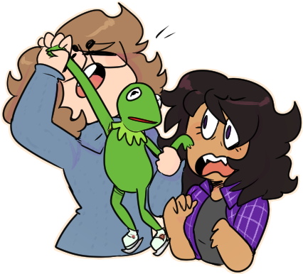 You, Me, Gay Ice-skating And Kermit The Frog By Littleb100bird - Cartoon (490x412)