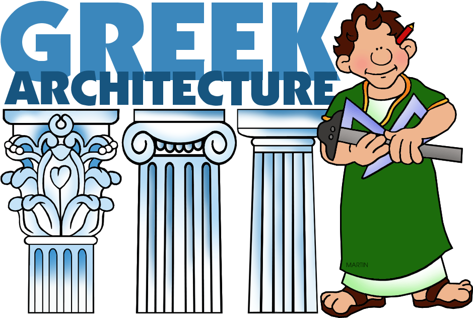 Architecture Clip Art By Phillip Martin, Greek Architecture - Greek Clip Art Phillip Martin (972x648)