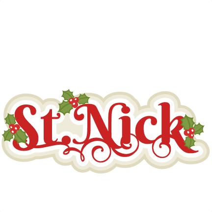 St Nick Title Scrapbook Clip Art Christmas Cut Outs - Scalable Vector Graphics (432x432)