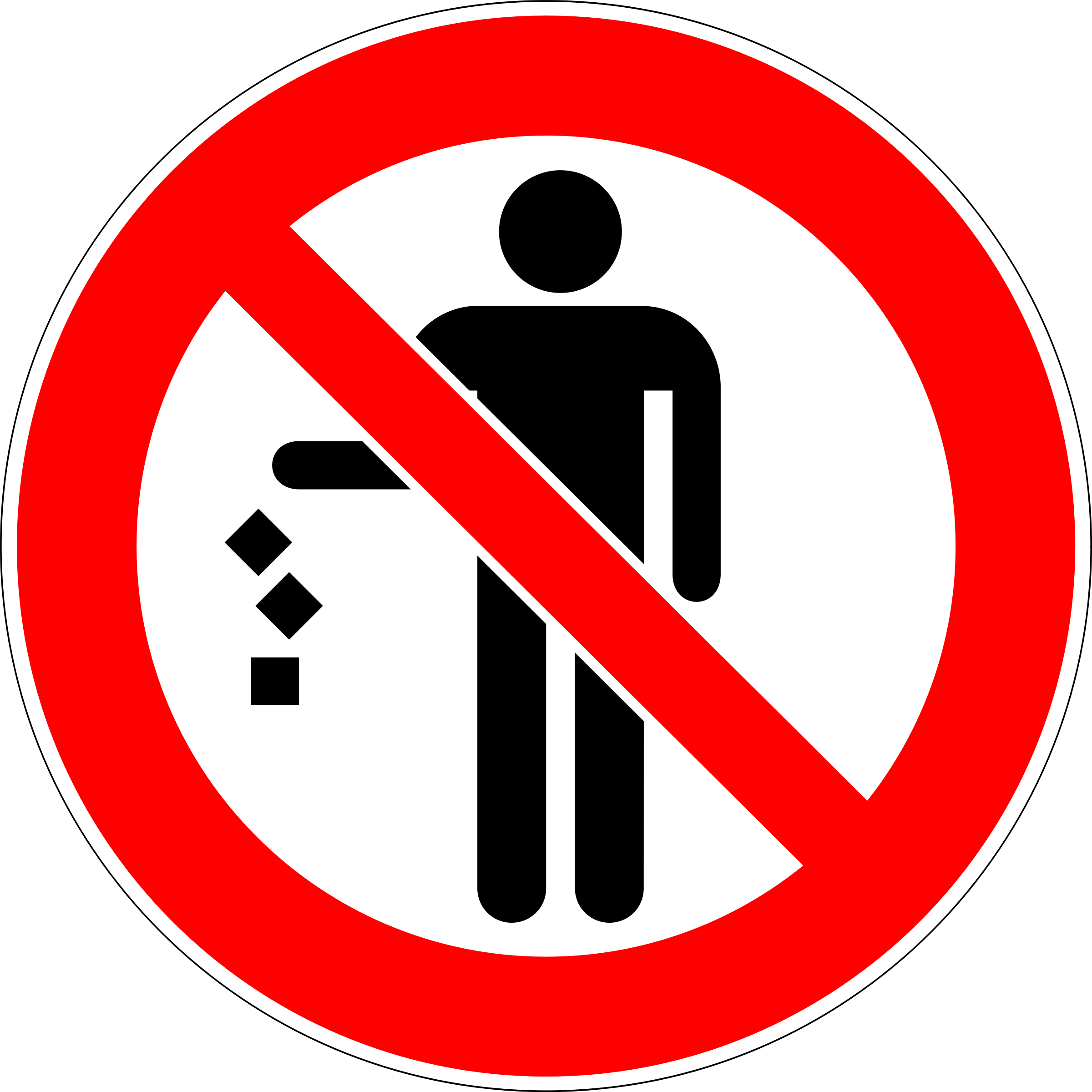 Do Not Enter Sign Clip - No Littering Sign (2400x2400)