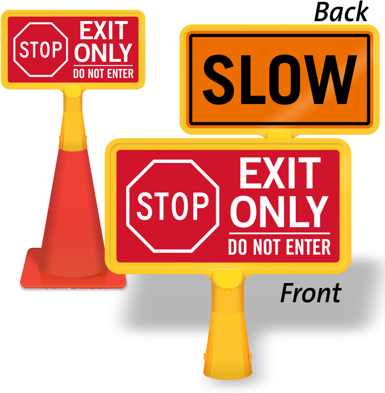 Stop Exit Only Do Not Enter Coneboss Sign - Roadtrafficsigns Stop Proceed Slowly Speed Limit [your, (800x800)