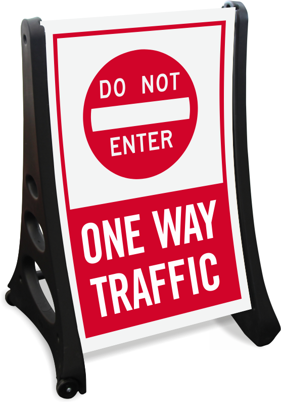 Dont Enter, One-way Traffic Portable Sidewalk Sign - Customized Solutions No Trespassing Sign - Do Not Enter (800x800)