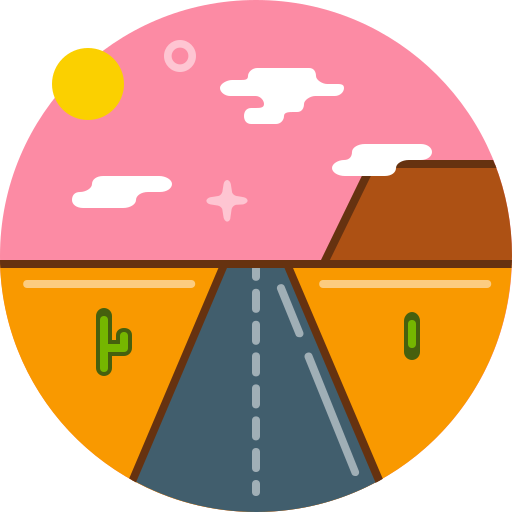 ทะเลทราย ไอคอน - Png - Road Flat Icon Png (512x512)