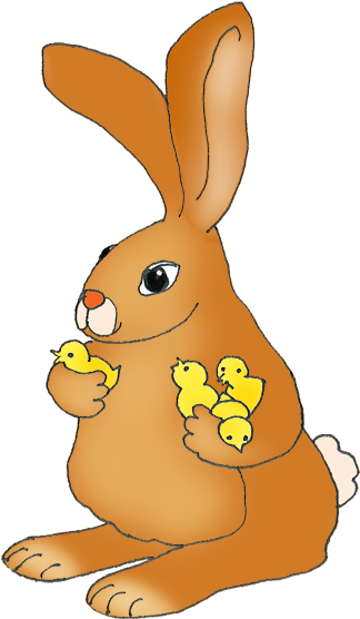 Chicken Clipart Easter Bunny - Bunny Easter Chicks (398x591)