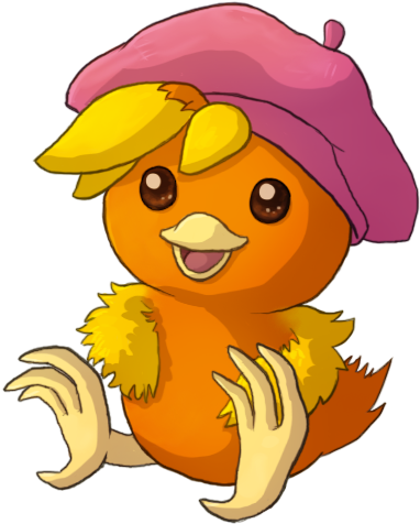 Chicken With Beret By Krisantyne - Cartoon (401x525)