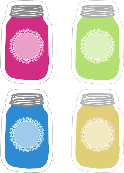 Colorful Mason Jar Tag Collection Free Printable - Mason Jar (512x640)