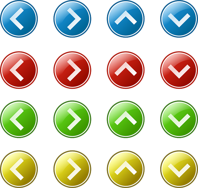 Red, Set, Green, Icon, Left, Right, Blue, Arrow, - Arrow Button (640x610)