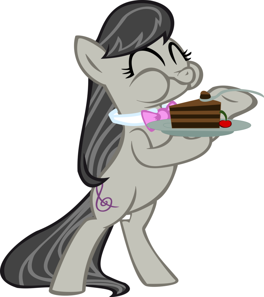 Grinning-alex, Bipedal, Cake, Cherry, Eating, Happy, - Octavia Pony (911x1024)