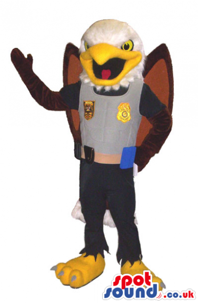 American Eagle Bird Animal Mascot Wearing Police Officer - American Eagle Bird Animal Spotsound Ltd Mascot Costume (600x600)