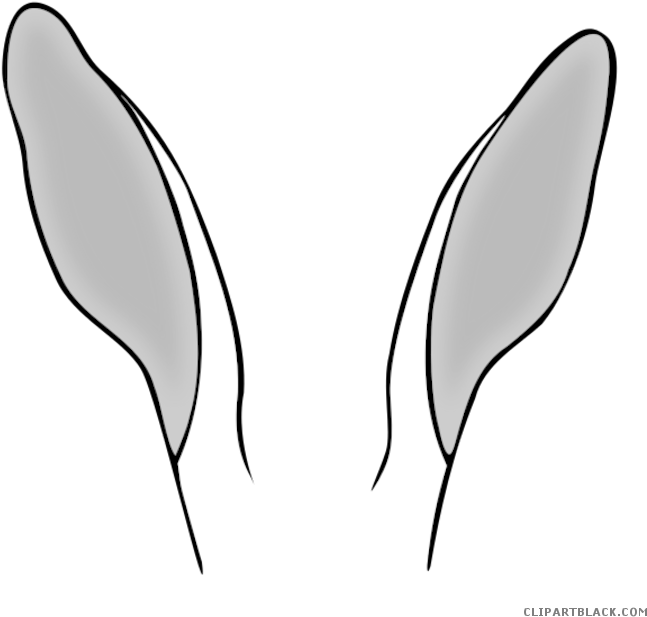 Bunny Ears Animal Free Black White Clipart Images Clipartblack - Rabbit (700x647)
