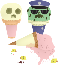 Ice Cream Crime Scene - Ice Cream Cone (674x518)