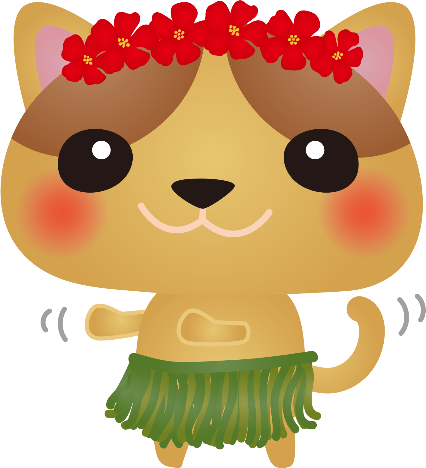 Hawaiian Aloha Tropical - Hula (1448x1569)