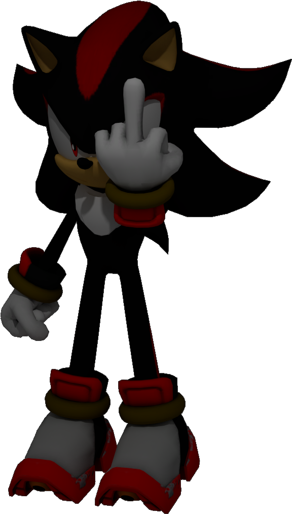 More Like Awesomenauts Sprites - Shadow The Hedgehog Middle Finger (596x1029)