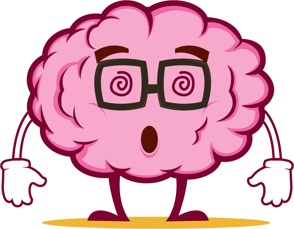 Brain Emoji Stickers Messages Sticker With Cartoon - Brain Confused (989x771)