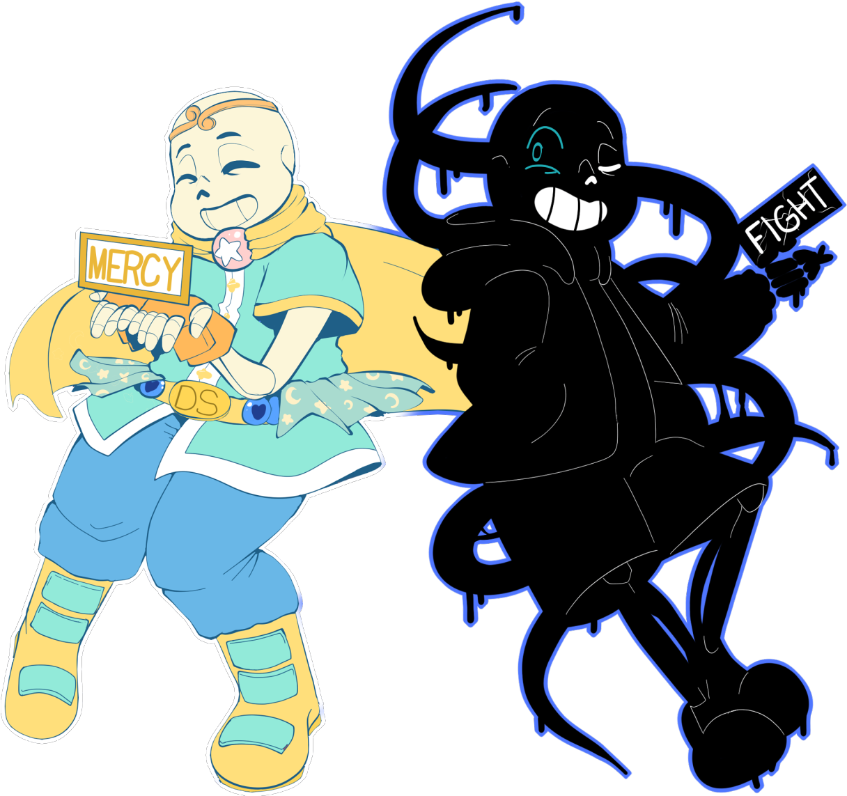 “woo I Did It - Dream Sans And Nightmare Sans (1280x1280)