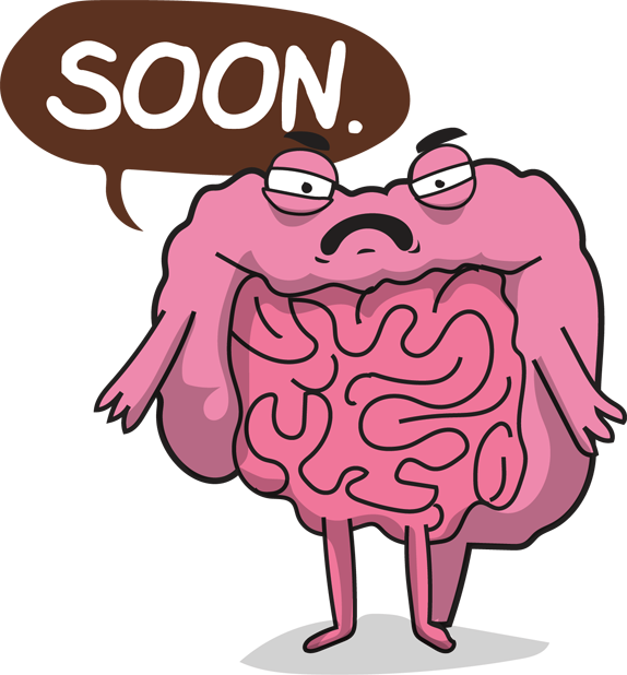 Heart And Brain Organ Sticker Set Messages Sticker-1 - Awkward Yeti Irritable Bowel Soon (574x618)