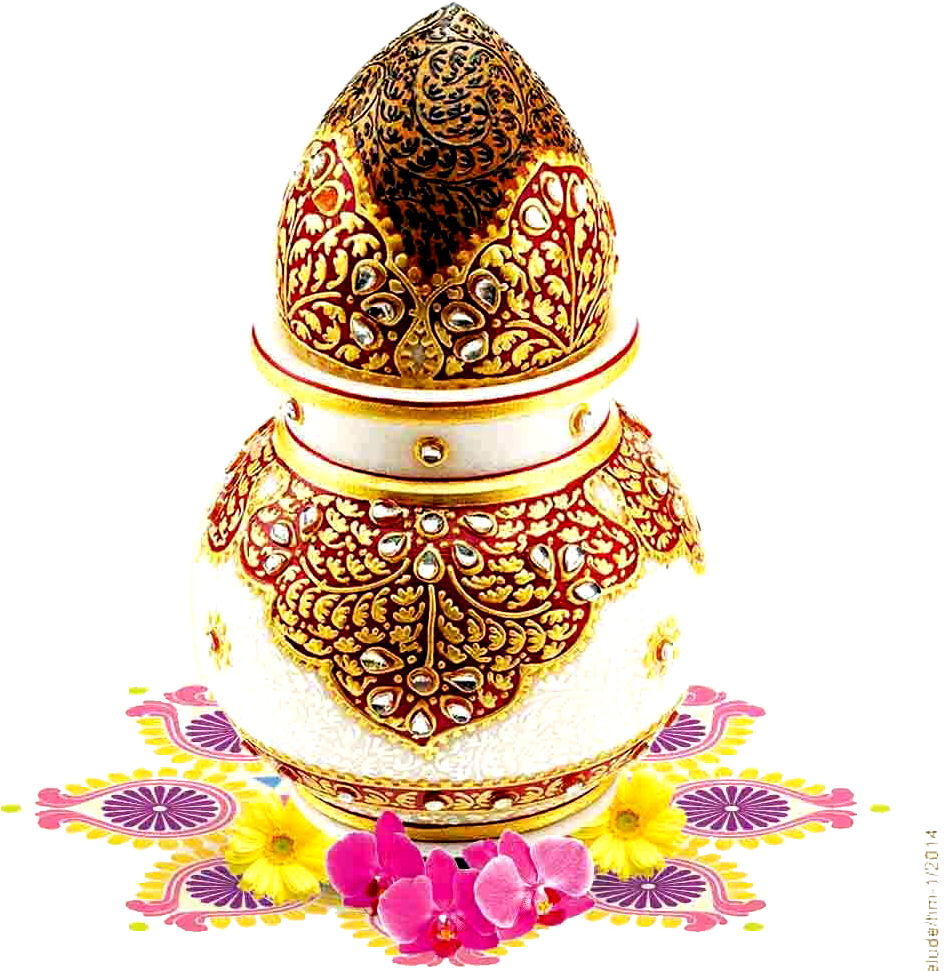 Kalash Png With Gold Plated Jewellery - Kalash With Jewellery (1016x1315)