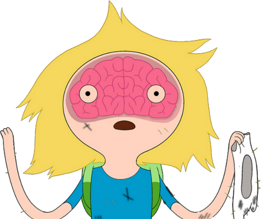 Finn With Brain Outline Special Model - Adventure Time Finn's Brain (515x432)