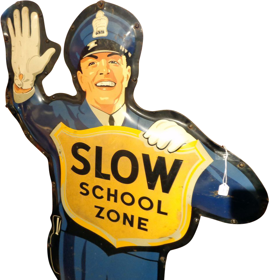 “ Drink Coca Cola/ Slow School Zone Large Two Sided - Slow School Zone Sign (962x962)