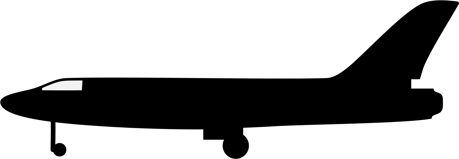 Filesilhouette Plane - Plane Silhouette (2000x716)