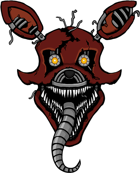 Five Nights At Freddy's - Nightmare Foxy Head Drawing (600x750)