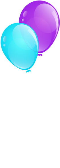 Blue And Purple Balloons Clip Art Image - Blue And Purple Balloons (230x600)