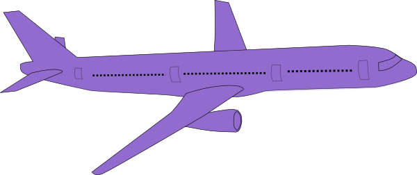 Plane Clip Art At Clker - Black And White Aeroplane (600x252)