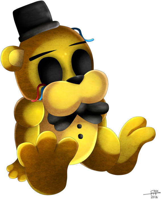 Fnaf Clipart Golden Freddy Clipart - Fnaf 2 Golden Freddy Fanart (600x712)