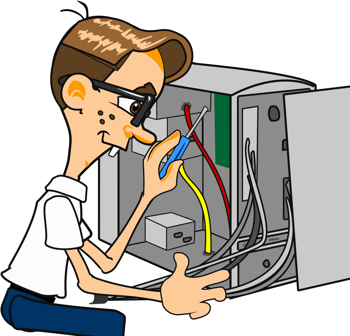 My Computer Is Slow Telenet - Computer Hardware Cartoon Png (1337x1228)