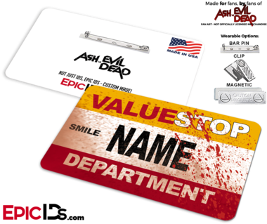 Valuestop 'ash Vs Evil Dead' Cosplay Replica Name Badge - Shaun Of The Dead Foree Electric Name Badge W Bar Pin (400x333)
