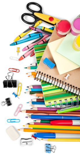 Assorted School Supplies Isolated - School (301x550)