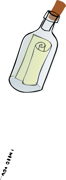 Message Clipart Message In Bottle - Message In A Bottle Clipart (216x587)