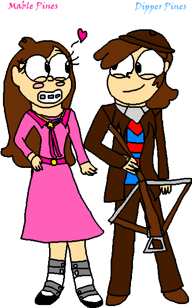 Mable And Dipper Pines By Eeveegirl6 - Cartoon (573x709)