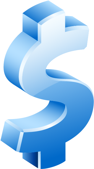 Blue Dollar Sign - Company Department Icon (641x731)