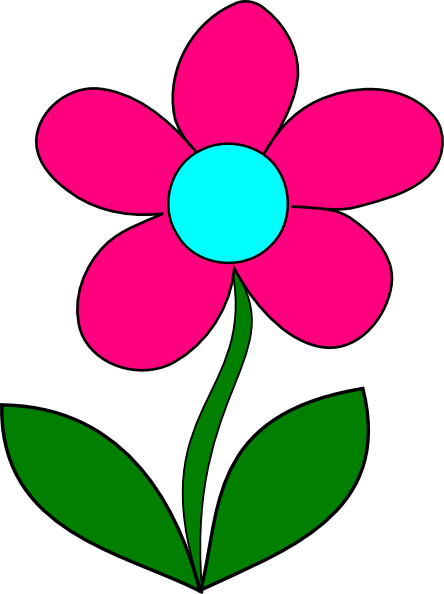 Blue Flower Clip Art At Clker - Animated Picture Of A Flower (444x594)