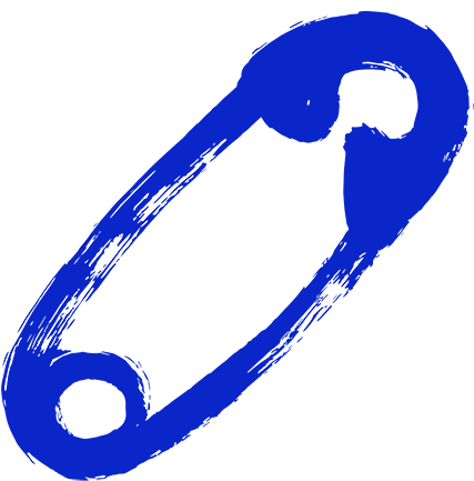 Safety Pin Clip Art - Blue (504x576)