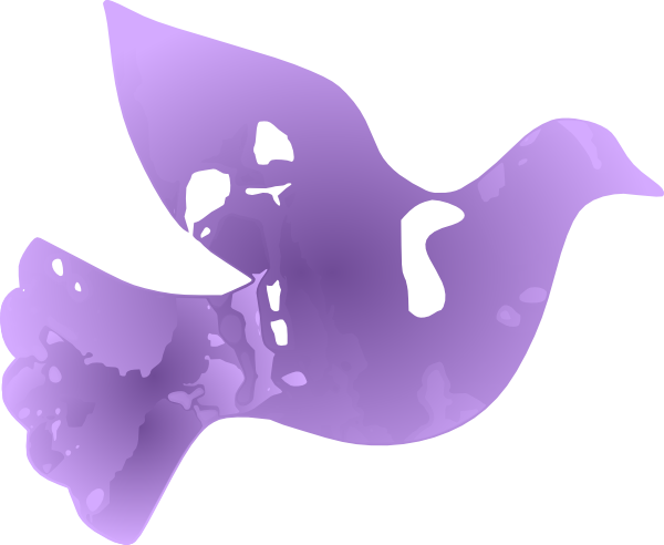 Dove Clip Art Animal Download Vector Clip - Purple Dove Of Peace Throw Blanket (600x492)