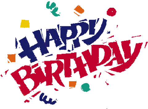 Happy Birthday Clip Art - Happy Birthday Word Png (500x375)
