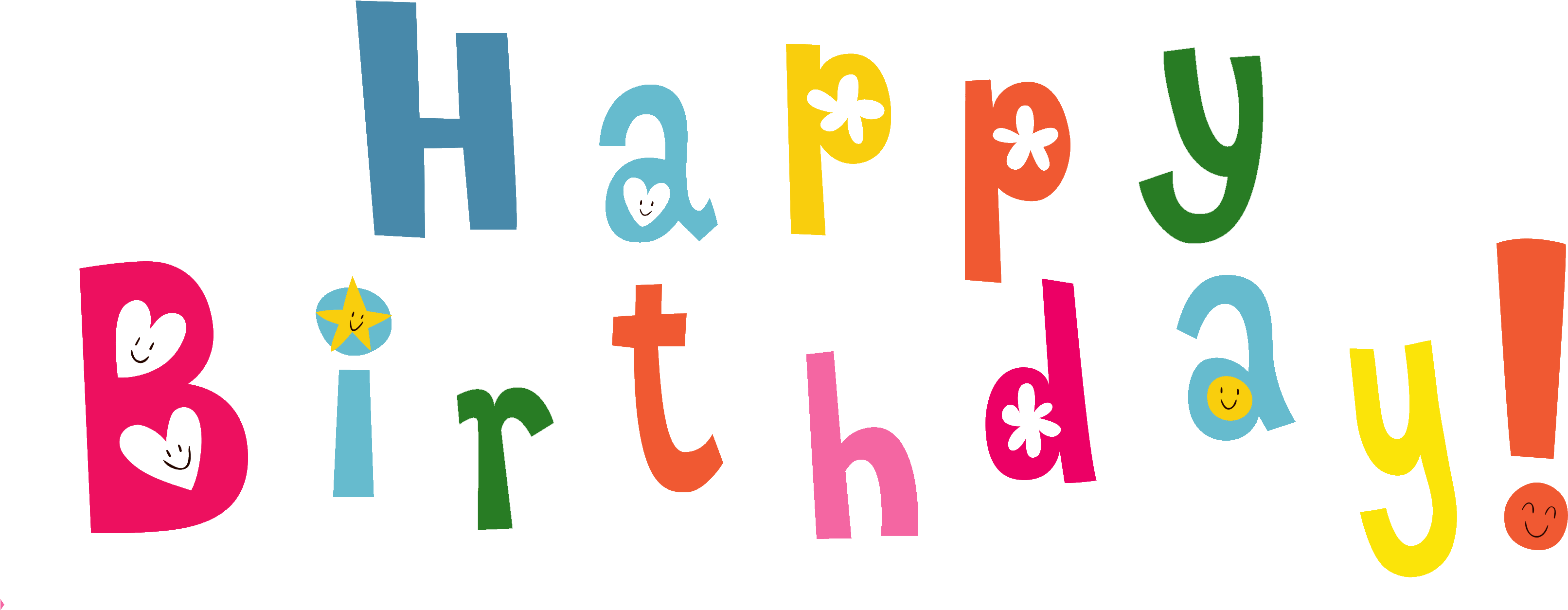 Happy Birthday Letters - Birthday Card Border Design (3375x1478)