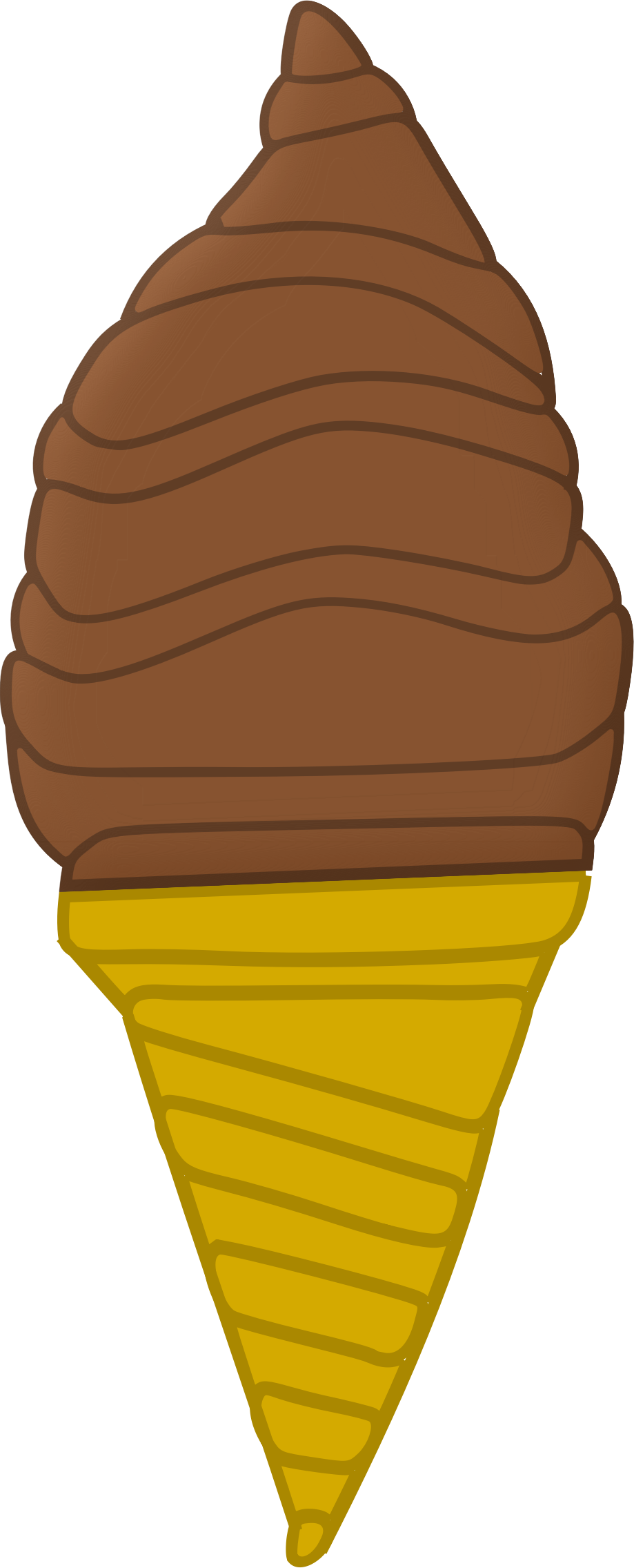 Brown Clipart Ice Cream Pencil And In Color Brown Clipart - Ice Cream (919x2271)