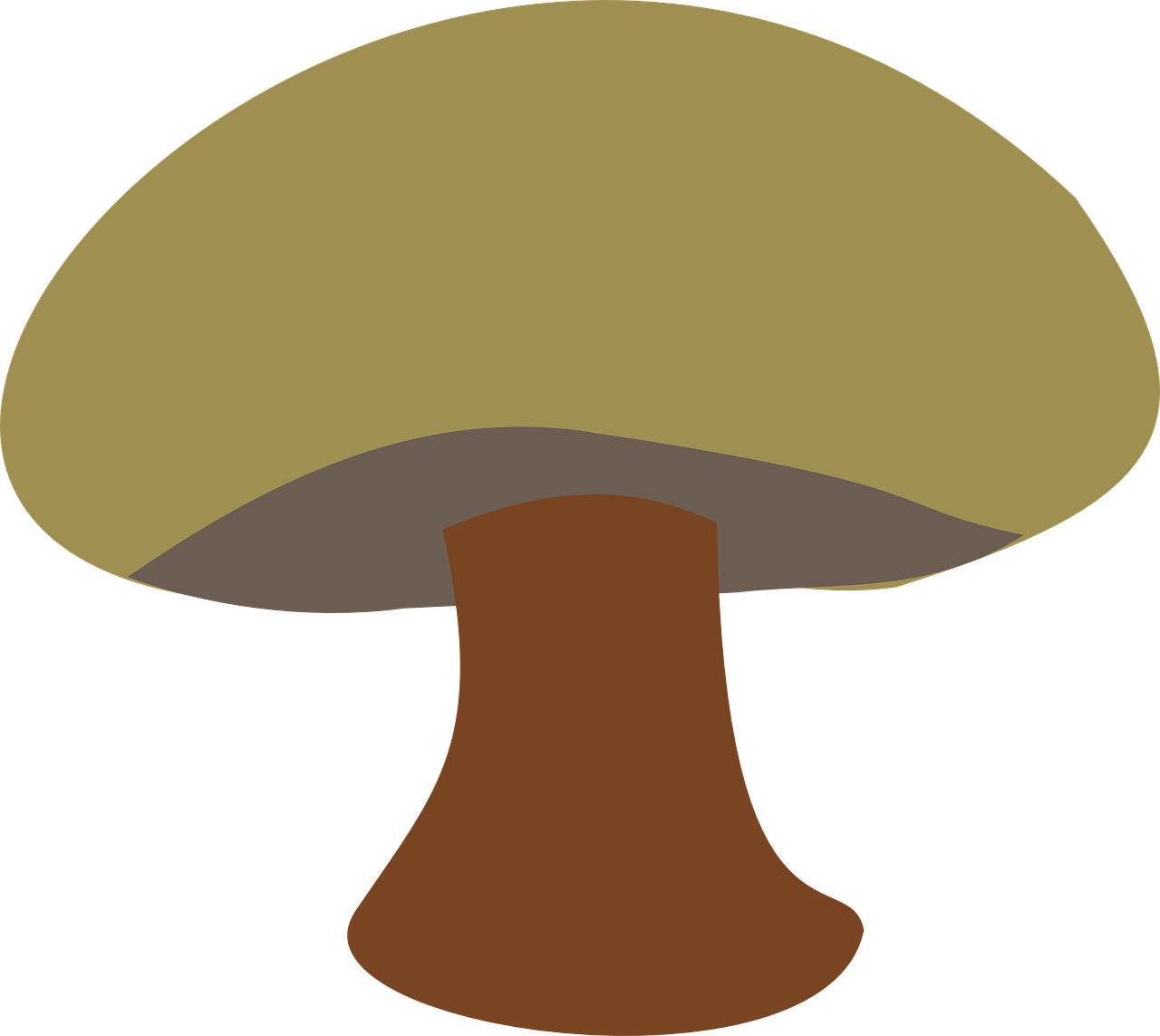 Mushroom Clipart Brown - Brown Mushroom Cartoon (1280x1144)