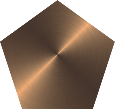 Pentagon Clipart Brown - Metallic Pentagon (400x381)