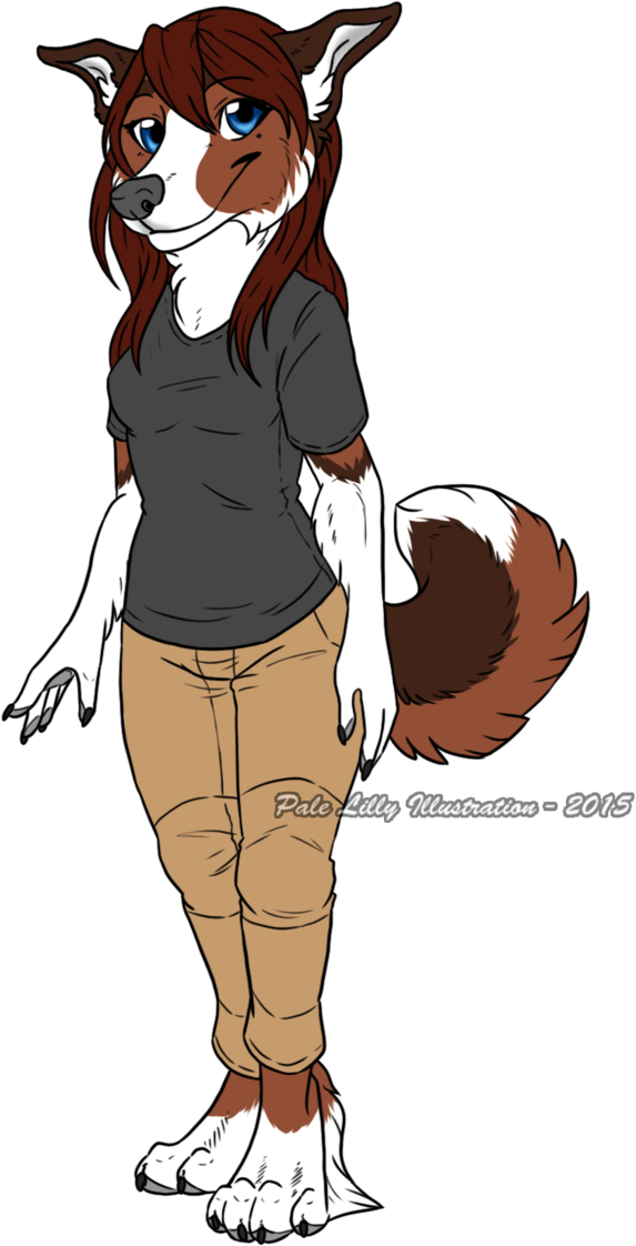 Arya The Australian Shepherd By Pale-thylacine - Anthro Deer Booty (669x1193)