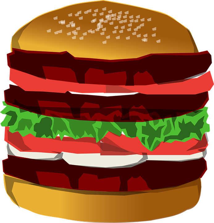 Bbq Sandwich Cliparts 7, - My Journal: 6x9 Blank Lined Journal - Burger Food (693x720)