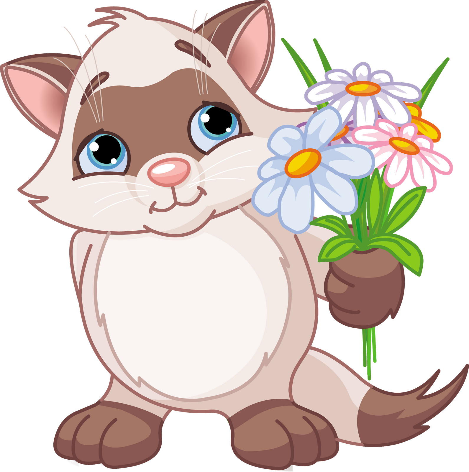 Siamese Cat Kitten Puppy Clip Art - Siamese Cat Kitten Puppy Clip Art (1590x1600)
