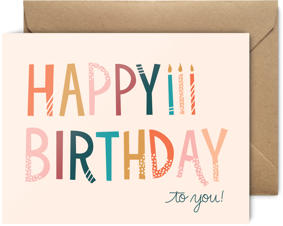 Happy Birthday Type Card - Happy Birthday Type Card (1000x1000)